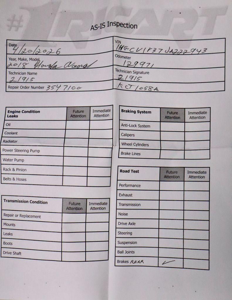 2018 Honda Accord Sedan Sport 1.5T