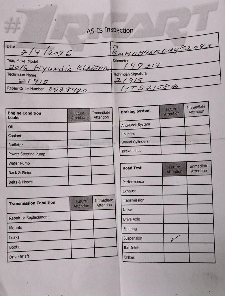 2016 Hyundai ELANTRA Value Edition