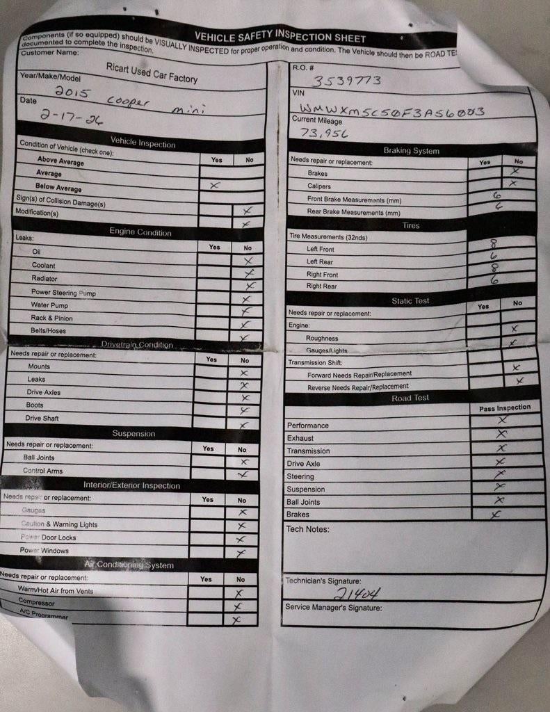 2015 MINI Cooper Hardtop 2 Door Base