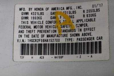 2017 Honda Accord Sedan Sport CVT PZEV