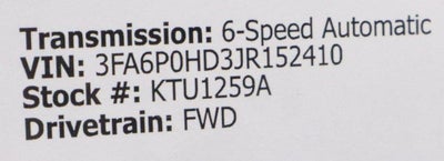 2018 Ford Fusion SE FWD