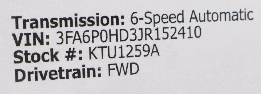 2018 Ford Fusion SE FWD