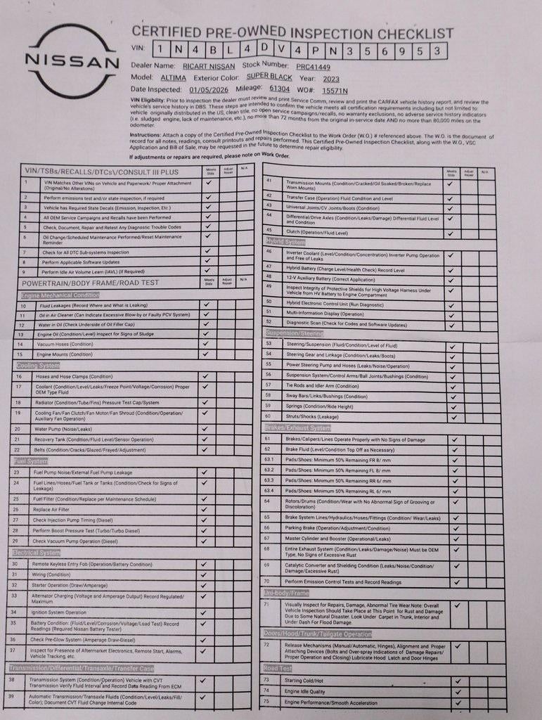2023 Nissan Altima 2.5 SV