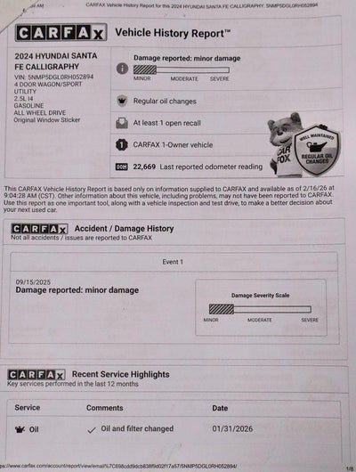 2024 Hyundai SANTA FE Calligraphy