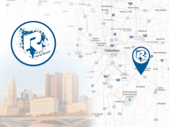Ricart Used Car Factory map with logo